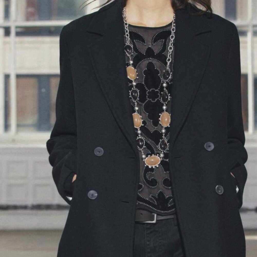ZARA Black Coat WOMAN COLLECTION